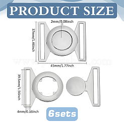 6 jeu de boucles à dégagement latéral en alliage de zinc&nbsp;FIND-BC0013-98B
