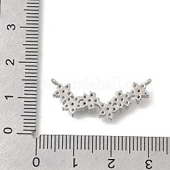 Breloques connecteurs en laiton micro pavé de zircones cubiques transparentes à 6 fleur&nbsp;KK-D431-072P