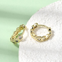 Messing Micro Pave klare Zirkonia Creolen&nbsp;EJEW-G473-06G
