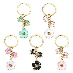 6 portachiavi in lega smaltata a forma di fiore&nbsp;KEYC-YW00171-01