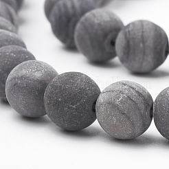 Perles de jaspe en bois noir naturel et dentelle&nbsp;X-G-T106-013