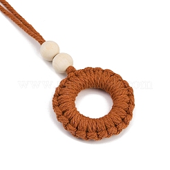 Decorazioni pendenti rotonde in cotone&nbsp;HJEW-JM04035-02