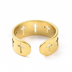 Bague ouverte en acier inoxydable 304 avec placage ionique (IP) pour femme&nbsp;RJEW-C053-02G