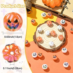 10 Stück 2 Farben Halloween UV-beschichtete Acrylperlen&nbsp;OACR-YW0003-61