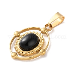 Anhänger aus natürlichem schwarzem Onyx (gefärbt und erhitzt)&nbsp;STAS-C120-14G-07
