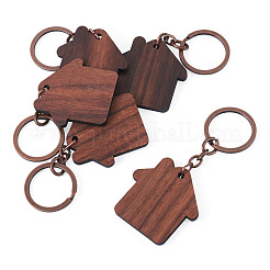Porte-clés pendentifs en bois de noyer&nbsp;KEYC-TAC0034-06D