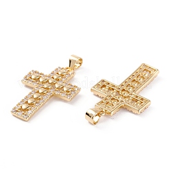 Pendenti in zirconi cubici trasparenti in micro pavè di ottone&nbsp;ZIRC-M116-03G