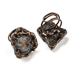 Unregelmäßige verstellbare Nugget-Ringe aus natürlichem Achat&nbsp;RJEW-M157-10R
