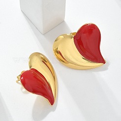 Pendientes de botón de acero inoxidable 304 con forma de corazón&nbsp;EJEW-A130-01G-03