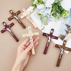6 stücke 3 farben religion kreuz holz große anhänger&nbsp;WOOD-DC0001-18