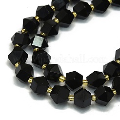Filo di perle di onice nero naturale tinto e riscaldato&nbsp;G-I376-A11-01