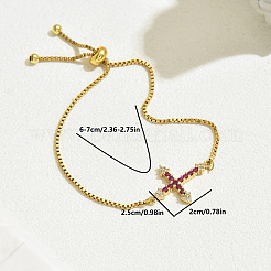 Braccialetti scorrevoli con catena a scatola in ottone alla moda&nbsp;FA9198-2