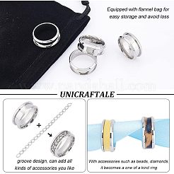 12 pieza de configuración de anillo de dedo ranurado de acero inoxidable&nbsp;STAS-UN0038-94A