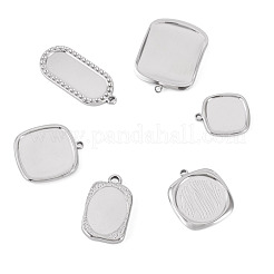 6 pièce 6 styles de pendentifs cabochons en acier inoxydable 304&nbsp;STAS-TA0005-71P