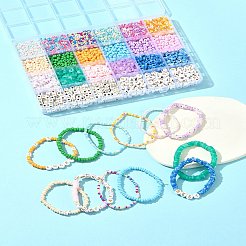 Kit fai da te per realizzare braccialetti con perline di vetro e acrilico a ciambella&nbsp;DIY-FS0007-68