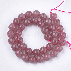 Chapelets de perles aux fraises en quartz naturel&nbsp;G-S333-10mm-018