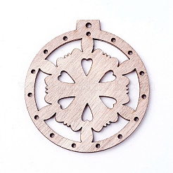 Grandes colgantes de madera sin teñir&nbsp;WOOD-F007-06