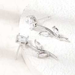 Boucles d'oreilles en laiton avec zircone cubique de micro pave&nbsp;KK-CBA8324-20P-05