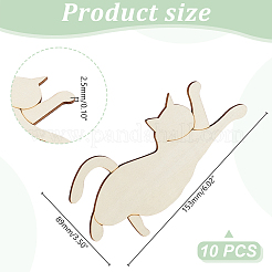 Unvollendete Holzausschnitte in Katzenform&nbsp;WOOD-WH0029-48