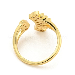 Offene Manschettenringe aus Messing mit Mikropflaster und klarem Zirkonia für Damen&nbsp;RJEW-L121-034G