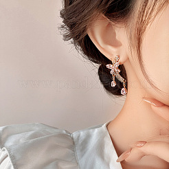 Boucles d'oreilles pendantes en alliage et zircone cubique&nbsp;WG78882-01