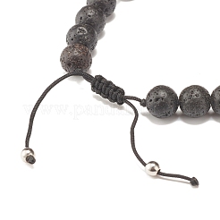 Verstellbare geflochtene Perlenarmbänder mit Totenkopf&nbsp;BJEW-JB07497-01