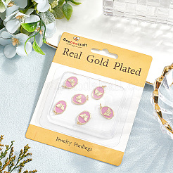 6pcs pendentifs en émail de laiton de placage en rack&nbsp;KK-BBC0020-67
