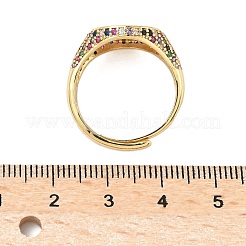 Anelli per polsini da donna in ottone con micro pavé di zirconi cubici&nbsp;RJEW-A069-13G-01