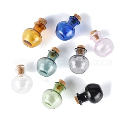 8 Stück 8 Farben runde Glaskorkenflaschen-Ornament&nbsp;BOTT-FS0001-04