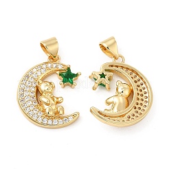 Pendentifs avec zircon cubiques à micro-pavés en laiton&nbsp;KK-H441-23G