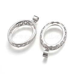 Pendentif en laiton cabochon ouvert supports arrière&nbsp;X-KK-K196-18P