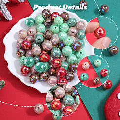 Weihnachtsthema 100 Stück 5 Farben undurchsichtige Acrylperlen&nbsp;MACR-SP0001-01B-04