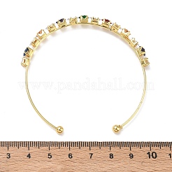 Micro en laiton pavent zircone cubique bracelets manchette&nbsp;KK-D112-02G