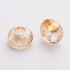 98 facettierten galvani Glas europäischen Perlen&nbsp;GPDL-F003-M