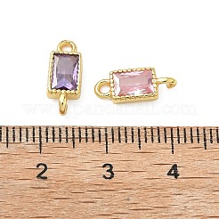 Breloques de connecteur en laiton pavé de zircone cubique&nbsp;KK-L264-08G