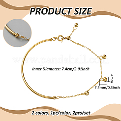 2 bracelet à maillons en acier inoxydable de 2 couleurs&nbsp;BJEW-GO0002-02