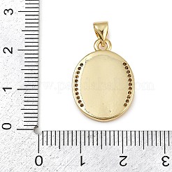 Pendentifs avec zircon cubiques à micro-pavés en laiton&nbsp;KK-D376-07G