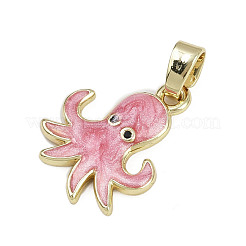 Pendentifs avec zircon cubiques à micro-pavés en laiton&nbsp;KK-D409-27G