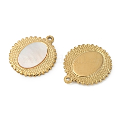 Anhänger aus naturweißen Muscheln aus Edelstahl 304&nbsp;STAS-L288-08G-02