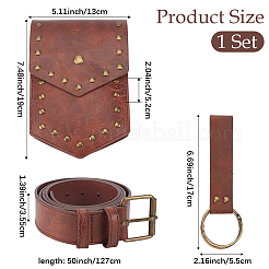 1 bolso de cuero de PU con cinturón medieval&nbsp;AJEW-CL0003-57