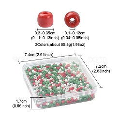 55.5g 3 Farben Backlack Glas Saatperlen&nbsp;SEED-YW0002-27