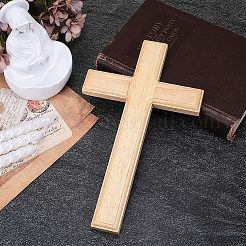 Wandanhänger aus Holz mit Kreuz&nbsp;WOOD-WH0124-148