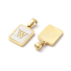Pendentifs en forme de coquillage pavé en acier inoxydable 304 avec placage ionique (IP)&nbsp;STAS-G327-01G-W
