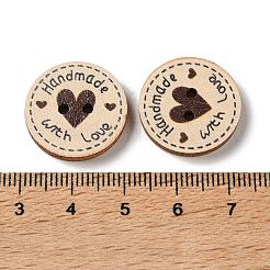 Boutons en bois imprimé 2 trou&nbsp;WD-CBACBB7-03