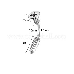 Schraubenförmige gebogene Bauchnabelpiercings aus Edelstahl 304&nbsp;FS-WG0877F-01