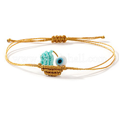 Gewachste Kordel mit geflochtenen Glasperlen-Armbändern für Damen&nbsp;PS3674
