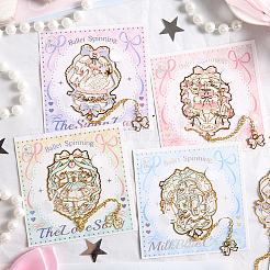 4 Stück 4 Stile Ballett-Thema Messing & Eisen Emaille Lesezeichen mit Kette und Bowknot Charms&nbsp;AJEW-SP0002-24