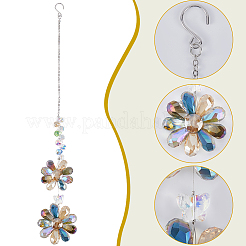 Sonnenfänger mit Blumenmotiv aus Glasperlen&nbsp;AJEW-WH20020-064A