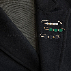 6 pz 3 colori spille di sicurezza con perle finte&nbsp;JEWB-LP0004-98