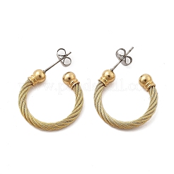 Orecchini a bottone in acciaio inossidabile 304&nbsp;EJEW-F354-05G-01
